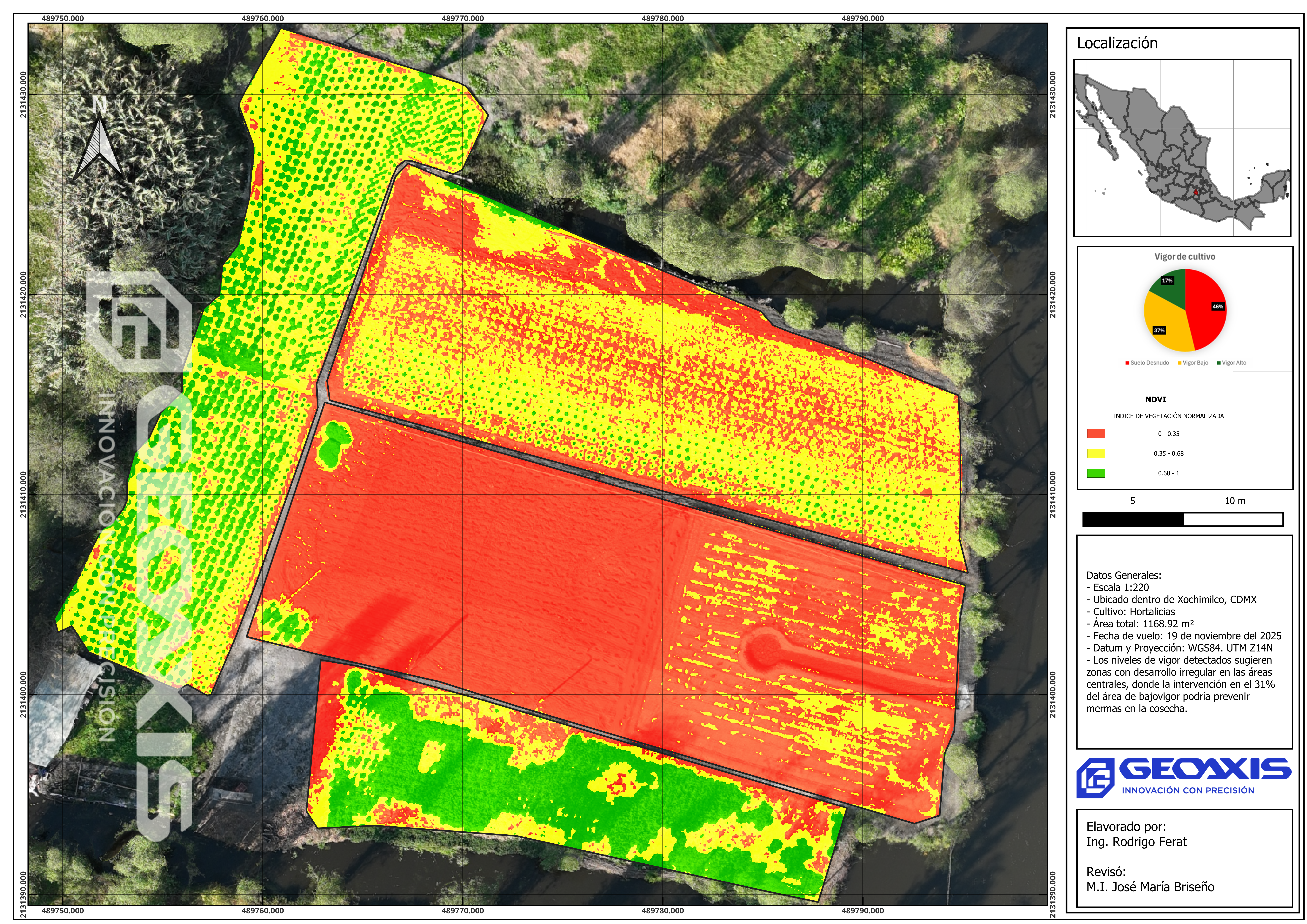 Mapa NDVI Xochimilco Geoaxis